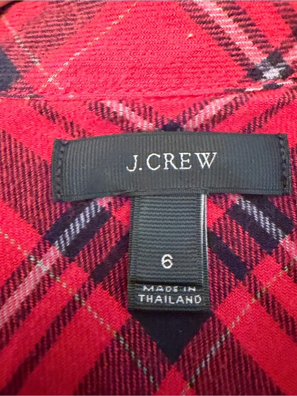 J. Crew Red and Black Plaid Button up Shirt